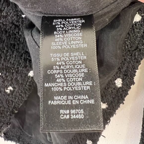 Rebecca Taylor Black Polka Dot Double Breasted Tweed Jacket - Picture 7 of 8